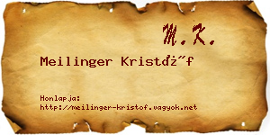Meilinger Kristóf névjegykártya